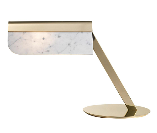 Złota mosiężna lampa stołowa Carrara