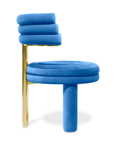 Niebieskie krzesło jadalniane Kerr