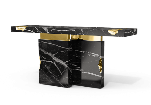 Konsola Dominion z marmuru Nero Marquina