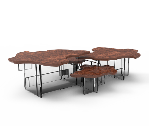 Ręcznie wykonany zestaw stolików kawowych Walden