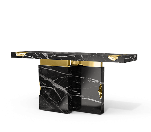 Konsola Dominion z marmuru Nero Marquina