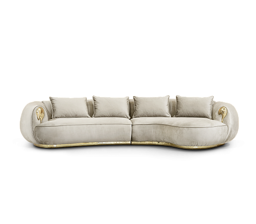 Kremowa zakrzywiona sofa Solara