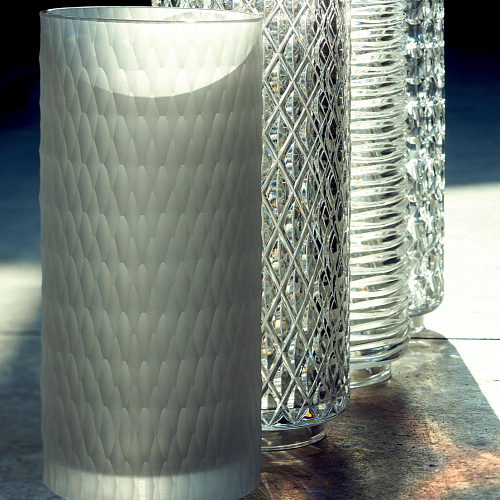 Sześciokątny matowy włoski wazon kryształowy