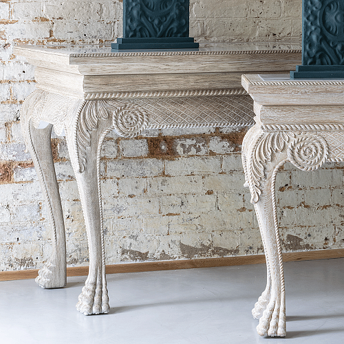 Mini konsola York Venetian White Oak