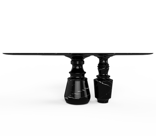 Owalny stół jadalniany Obsidian Oval Nero Marquina