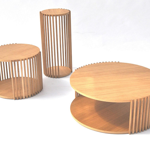 Elegancki Niski Stolik Kawowy z Dębu Szypułkowego